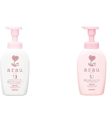 サラヤ arau.(アラウ) 泡せっけんシャンプー 本体 500ml　合成界面活性剤、香料、着色料、保存料無添加×12点セット　(4973512257 Amazon | サラヤ arau.(アラウ) 泡せっけんシャンプー 本体 500ml 合成